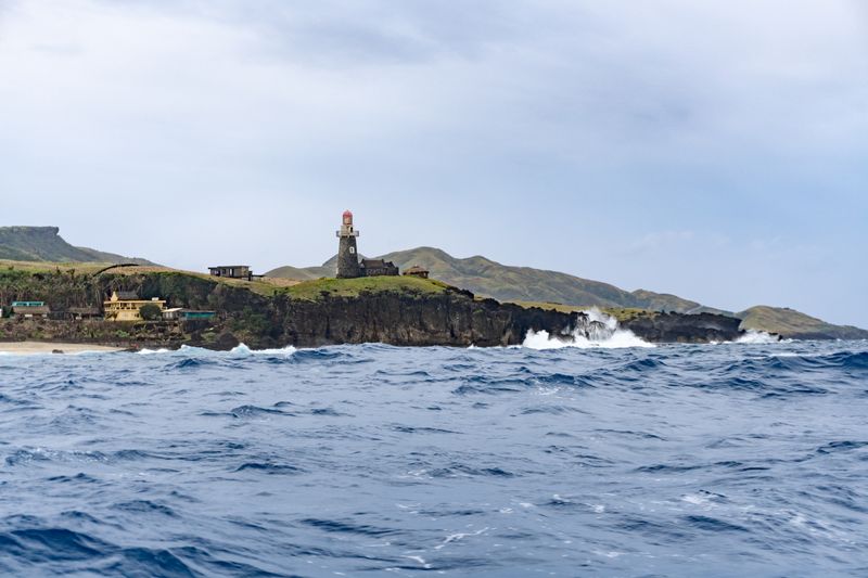 Arriving at Sabtang Port. Even in fair weather, waves will regularly get up to a few metres high. The cliff faces are easily twenty meters in height. There are barely accessible shores in Sabtang, much less so in Ivatan which we did not get the pleasure to visit.