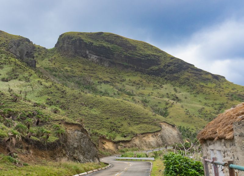 A rock formation on Sabtang, just outside of Matel's. Interesting to speculate how it formed through the "sands" of time. See the diagonal stratification on the rock.