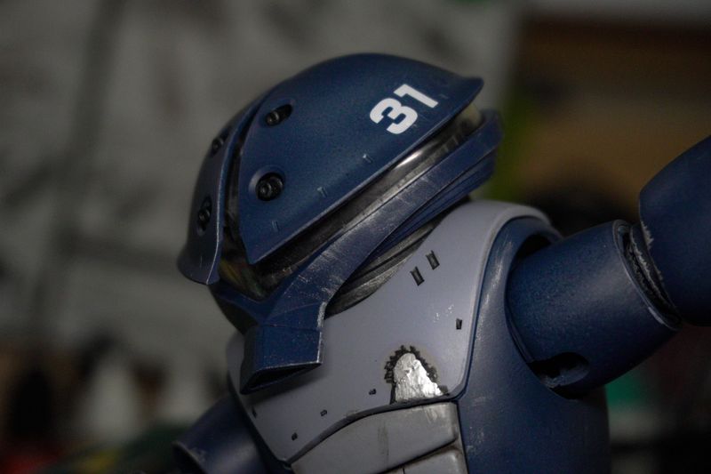 Side profile. Blemish here is due to a painting error.