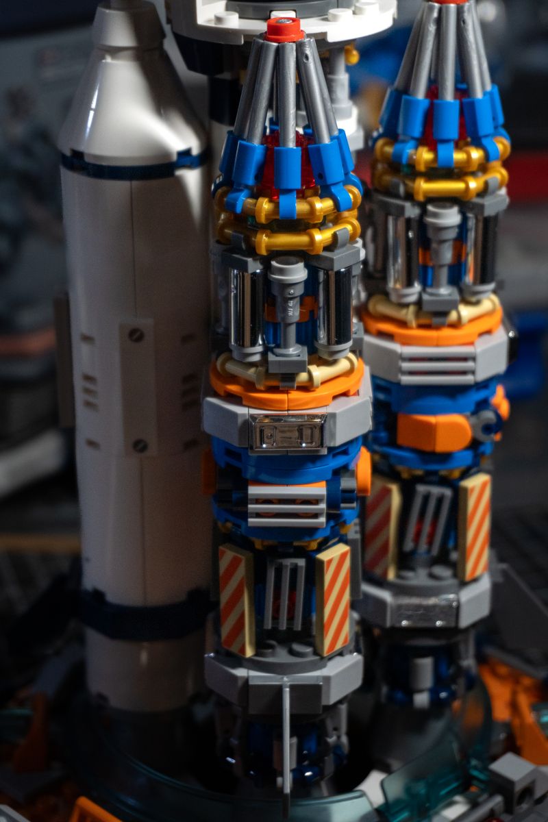 A dissassembled booster rocket.