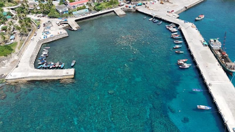 The side of Basco Port with blockages.